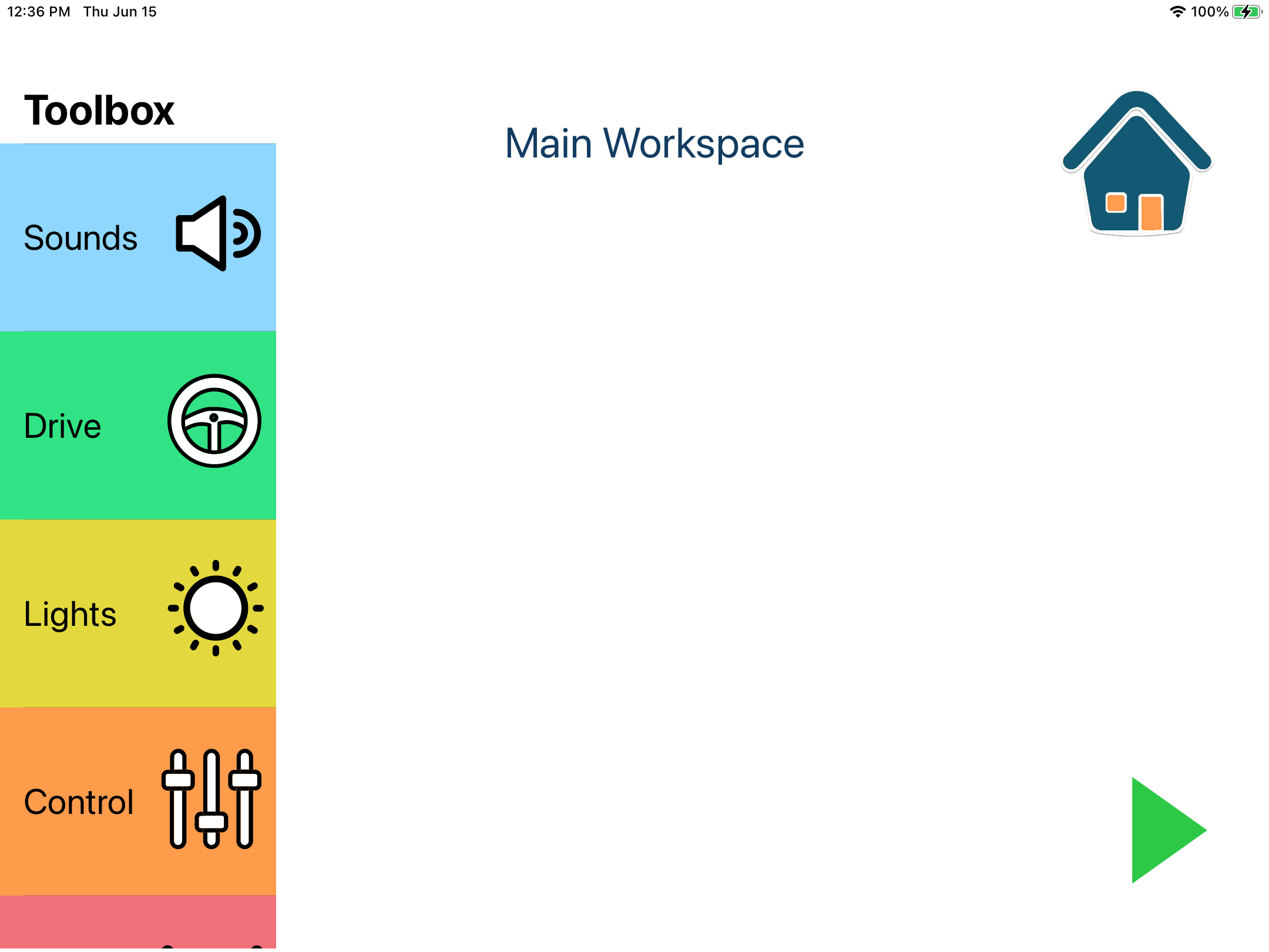 Main Workspace Screen